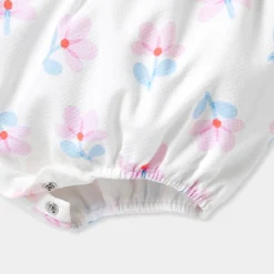 Combinaison, Barboteuse Et Ensemble-Jacadi Barboteuse bébé fille en piqué de coton - lore BLANC/MULTICO