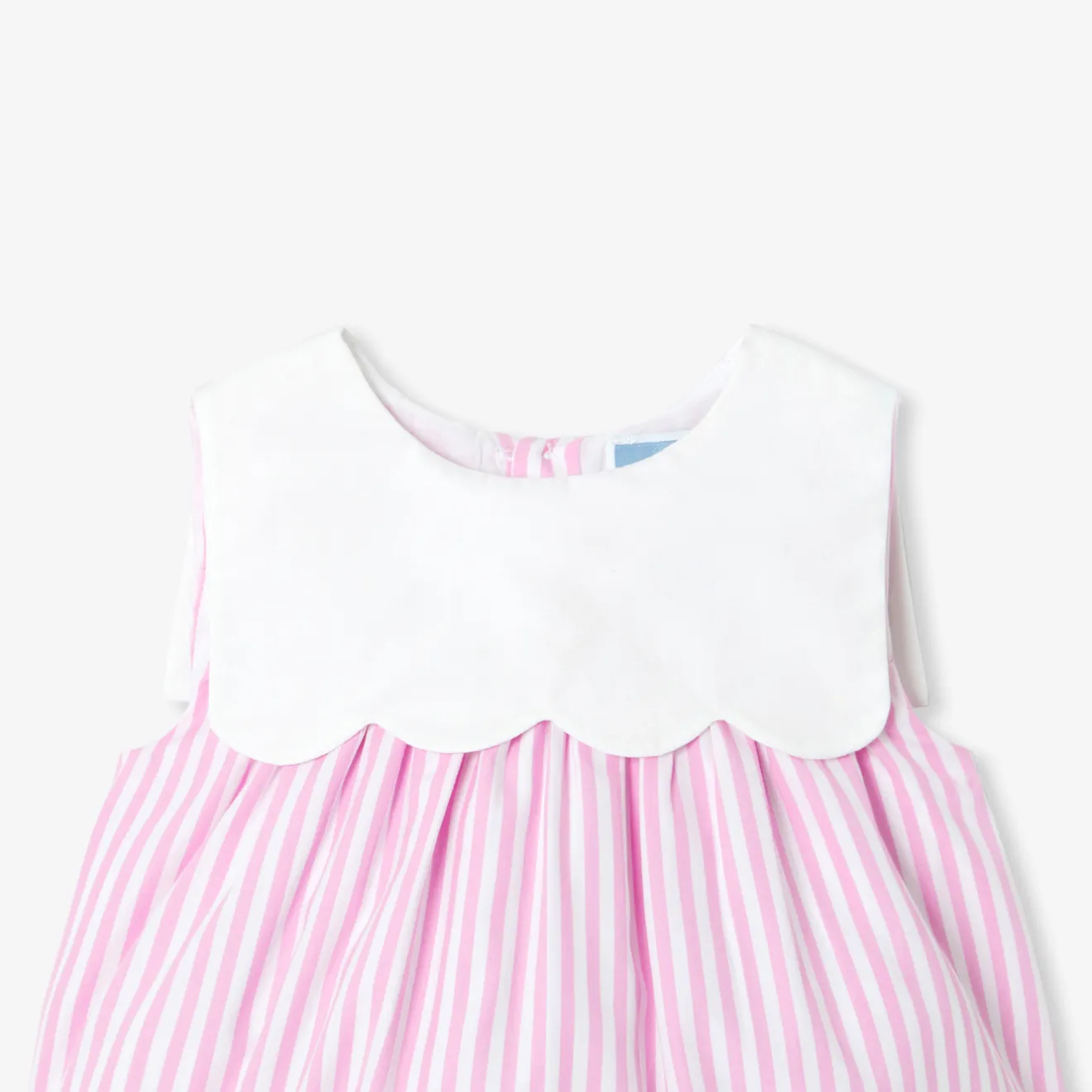 Combinaison, Barboteuse Et Ensemble-Jacadi Barboteuse bébé fille en popeline rayée - BLANC/ROSE