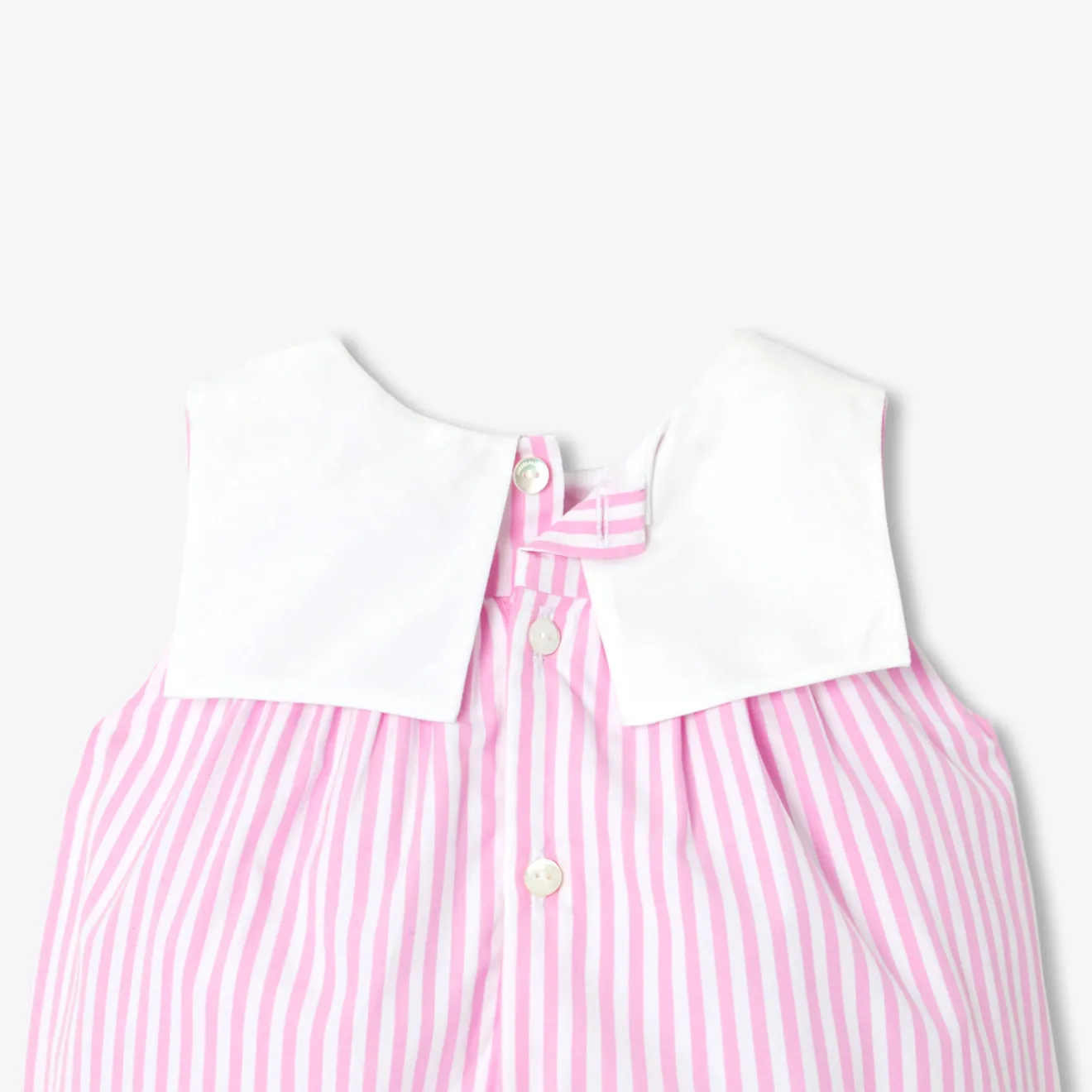 Combinaison, Barboteuse Et Ensemble-Jacadi Barboteuse bébé fille en popeline rayée - BLANC/ROSE