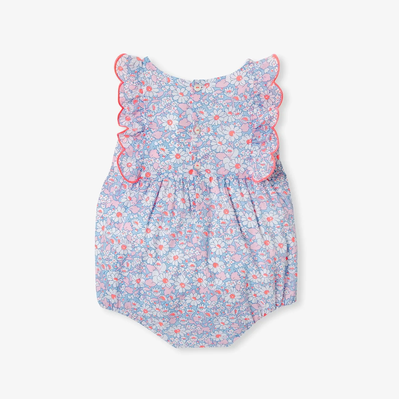 Combinaison, Barboteuse Et Ensemble-Jacadi Barboteuse bébé fille en tissu Liberty - lore MULTICO