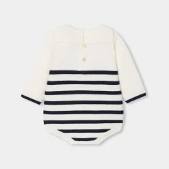 Combinaison, Barboteuse Et Ensemble-Jacadi Barboteuse bébé Mon premier - BLANC/MARINE