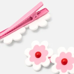 Accessoires-Jacadi Barrette enfant fille - ROSE/BLANC