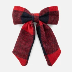 Accessoires-Jacadi Barrette enfant fille nœud en flanelle - MARINE/ROUGE