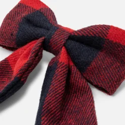 Accessoires-Jacadi Barrette enfant fille nœud en flanelle - MARINE/ROUGE