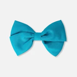 Accessoires-Jacadi Barrette enfant fille nœud en taffetas - BLEU TURQUOISE