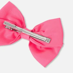 Accessoires-Jacadi Barrette enfant fille nœud en taffetas - ROSE FLUO