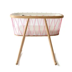Mobilier|Couffins Et Berceaux-Jacadi Berceau Kumi Charlie Crane - ROSE/GRIS