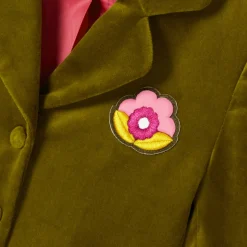 Manteau, Doudoune Et Veste-Jacadi Blazer enfant fille en velours lisse - VERT OLIVE