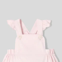 Combinaison, Barboteuse Et Ensemble-Jacadi Bloomer bébé fille en fil à fil - ROSE/BLANC