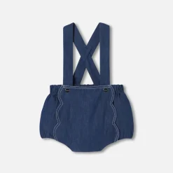 Combinaison, Barboteuse Et Ensemble-Jacadi Bloomer bébé fille en jean léger - DENIM FONCE