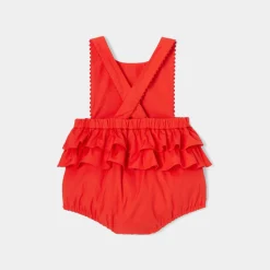 Combinaison, Barboteuse Et Ensemble-Jacadi Bloomer bébé fille en popeline - ROUGE BRIQUE