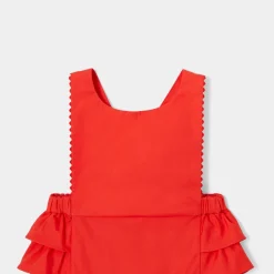 Combinaison, Barboteuse Et Ensemble-Jacadi Bloomer bébé fille en popeline - ROUGE BRIQUE
