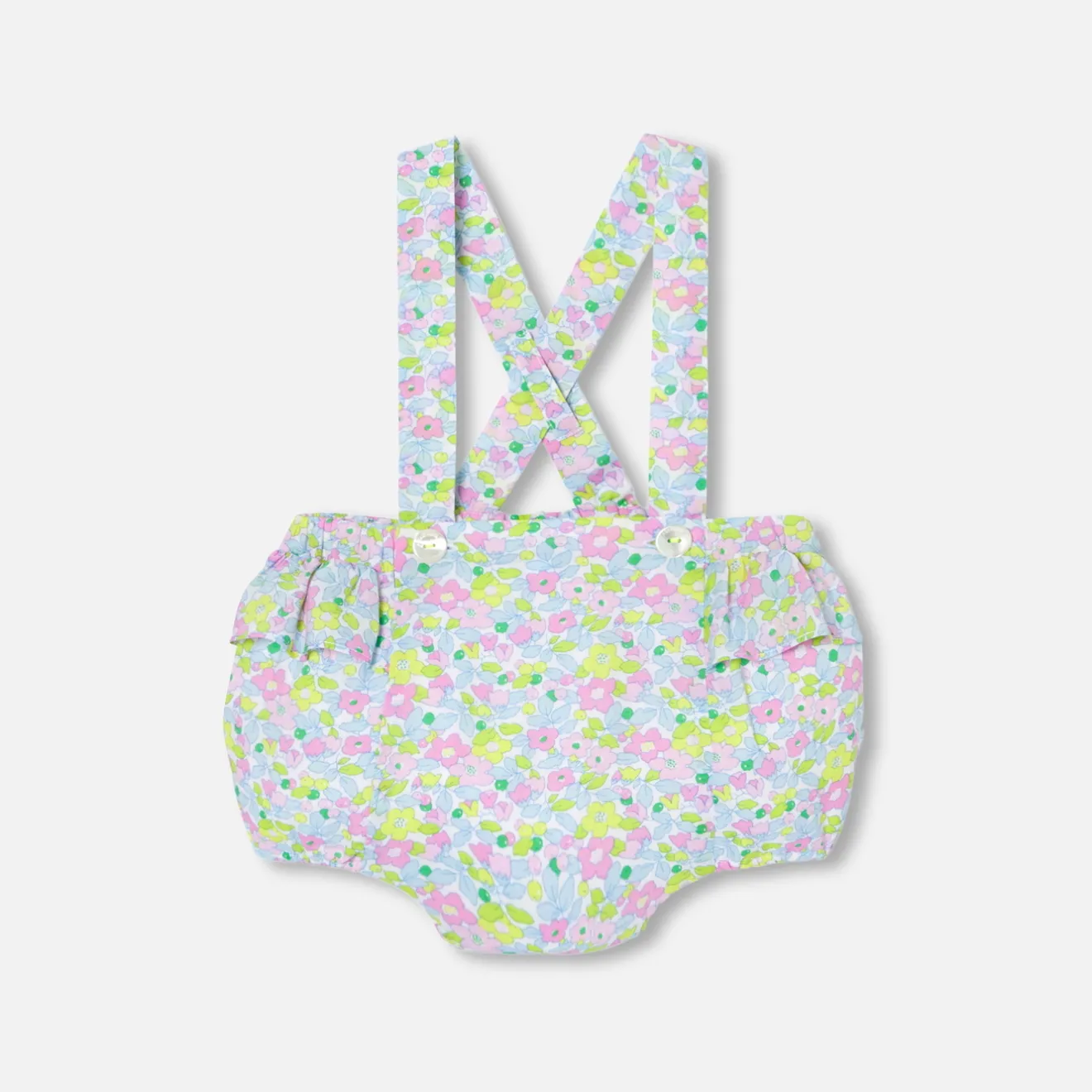 Combinaison, Barboteuse Et Ensemble-Jacadi Bloomer bébé fille en Tissu Liberty - lore BLANC/MULTICO