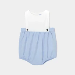 Combinaison, Barboteuse Et Ensemble-Jacadi Bloomer bébé garçon en Oxford - BLEU/BLANC