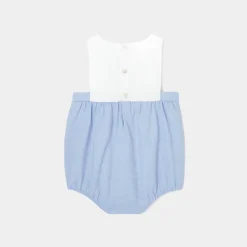 Combinaison, Barboteuse Et Ensemble-Jacadi Bloomer bébé garçon en Oxford - BLEU/BLANC