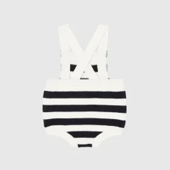 Combinaison, Barboteuse Et Ensemble-Jacadi Bloomer bébé garçon en tricot - BLANC CASSE/MARINE