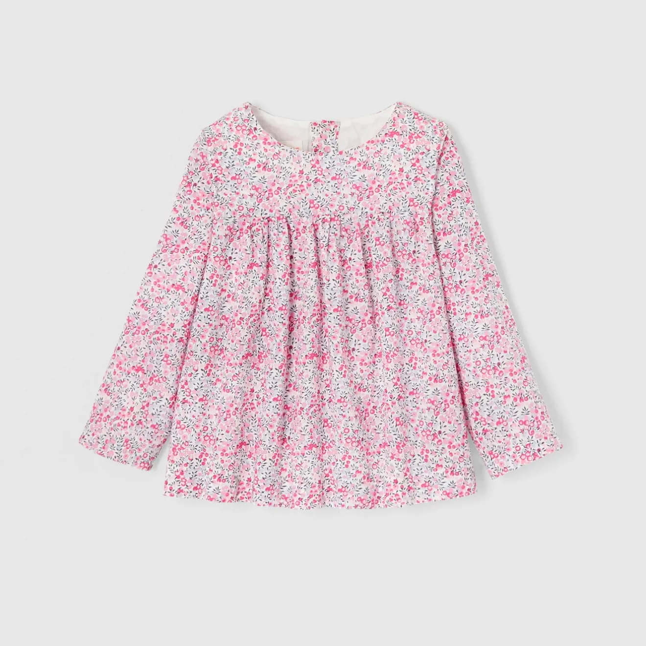Blouse-Jacadi Blouse en tissu Liberty enfant fille - x Tohana - ROSE/GRIS