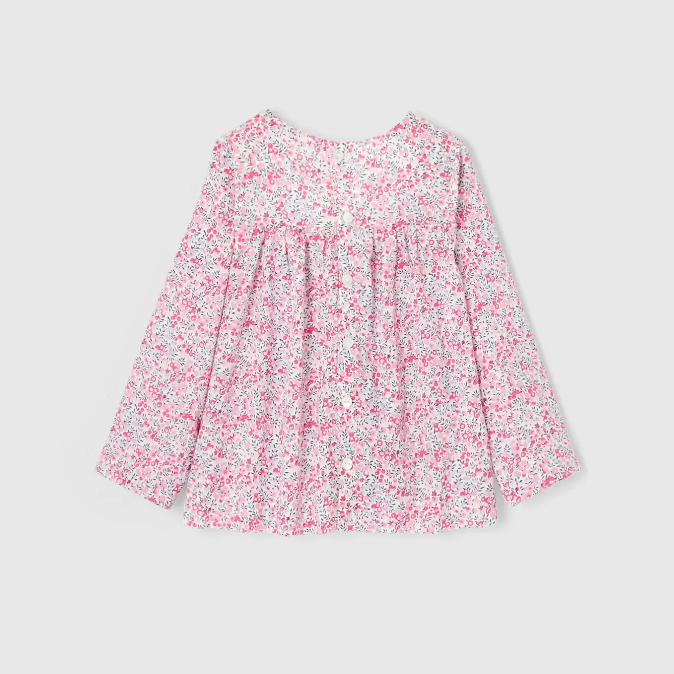 Blouse-Jacadi Blouse en tissu Liberty enfant fille - x Tohana - ROSE/GRIS