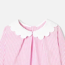 Blouse Et Chemise-Jacadi Blouse enfant fille en popeline rayée - BLANC/ROSE