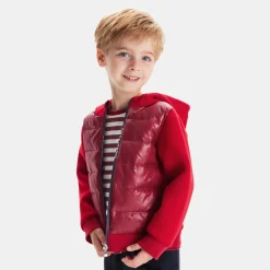 Pull, Sweat Et Cardigan-Jacadi Blouson bi-matière enfant garçon - ROUGE/BORDEAUX