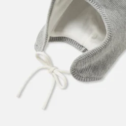 Accessoires-Jacadi Bonnet bébé fille à pompon - gris chine clair GRIS CHINE CLAIR JACADI