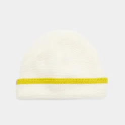 Accessoires-Jacadi Bonnet bébé fille doublé en micropolaire - BLANC/JAUNE