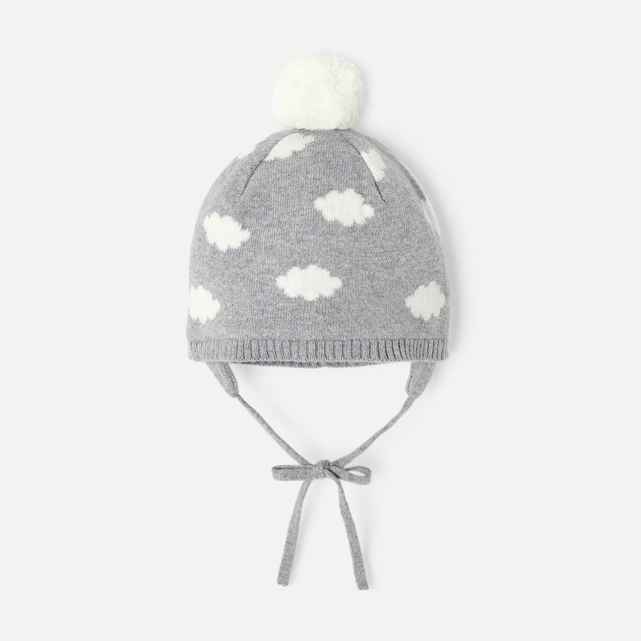 Accessoires-Jacadi Bonnet bébé garçon à pompon - GRIS/ECRU