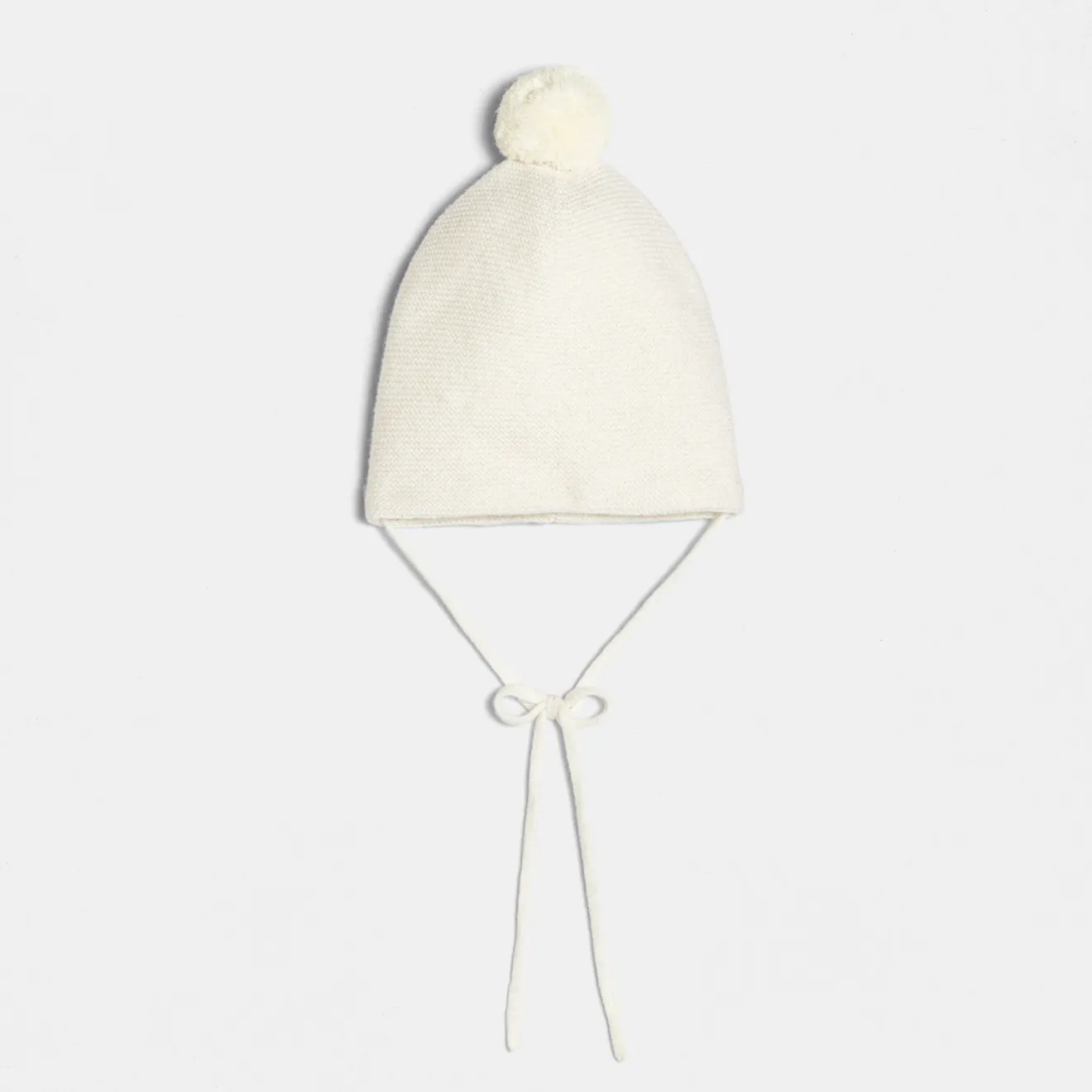 Accessoires-Jacadi Bonnet en tricot à doublure polaire - blanc doux BLANC DOUX JACADI