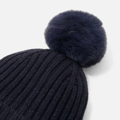 Accessoires-Jacadi Bonnet enfant fille détails de Lurex - marine MARINE JACADI