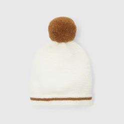 Accessoires-Jacadi Bonnet Love Maille collection solidaire - BLANC/JAUNE