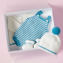 Accessoires-Jacadi Bonnet Love Maille collection solidaire - BLANC/BLEU