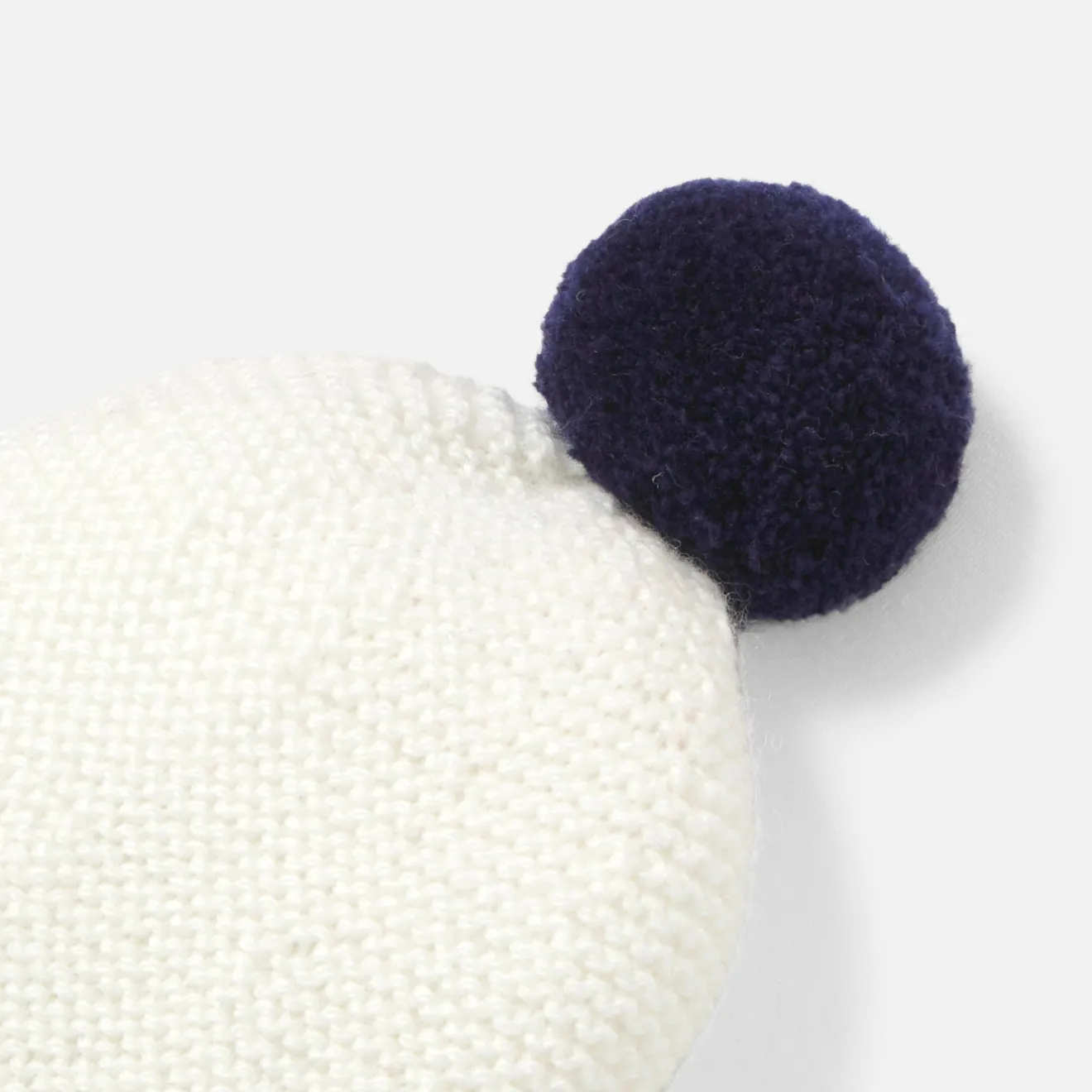 Accessoires-Jacadi Bonnet Love Maille collection solidaire - BLANC/BLEU