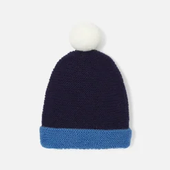 Accessoires-Jacadi Bonnet Love Maille collection solidaire - MARINE/BLEU