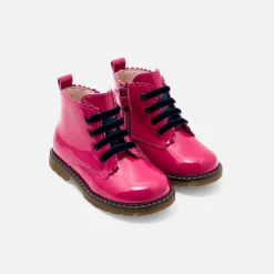 Boots Et Botillons-Jacadi Bottillons bébé fille en cuir lisse - FUSCHIA