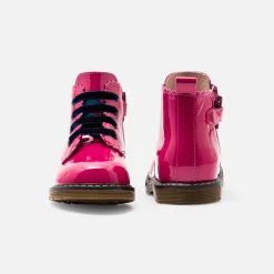 Boots Et Botillons-Jacadi Bottillons bébé fille en cuir lisse - FUSCHIA
