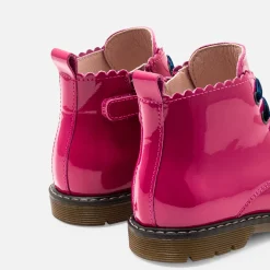 Boots Et Botillons-Jacadi Bottillons bébé fille en cuir lisse - FUSCHIA