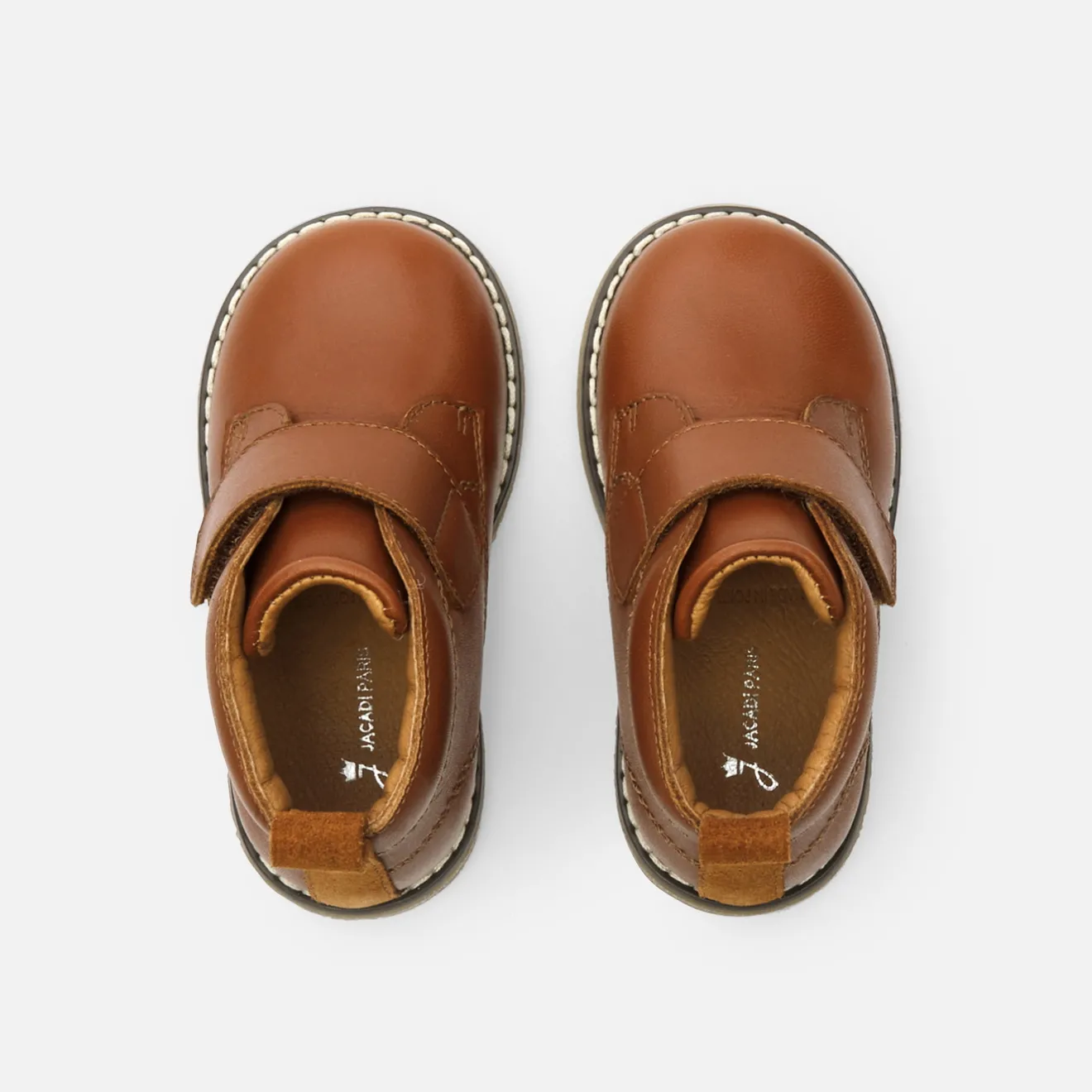 Boots Et Bottillons-Jacadi Bottillons bébé garçon en cuir lisse - NATUREL