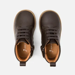 Boots Et Bottillons-Jacadi Bottillons bébé garçon en cuir - MARRON