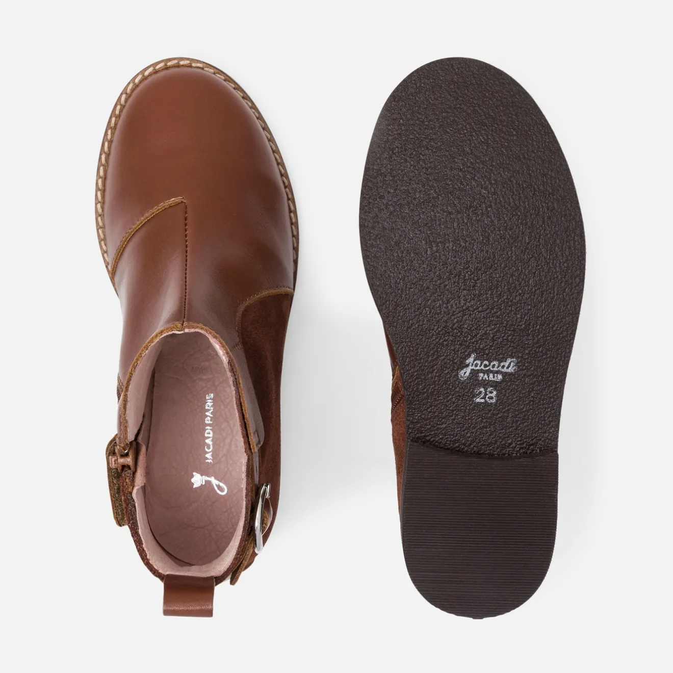 Boots Et Botillons|Chaussures-Jacadi Bottines enfant fille en cuir - NATUREL