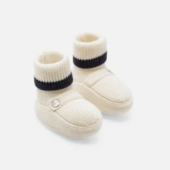 Accessoires-Jacadi Bottons bébé en laine - BLANC/MARINE