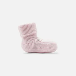 Accessoires-Jacadi Bottons bébé fille en tricot - rose pale ROSE PALE JACADI
