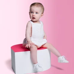 Accessoires-Jacadi Bottons en cuir bébé - blanc BLANC JACADI