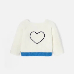 Pull, Sweat Et Cardigan-Jacadi Brassière Love Maille collection solidaire - BLANC/BLEU