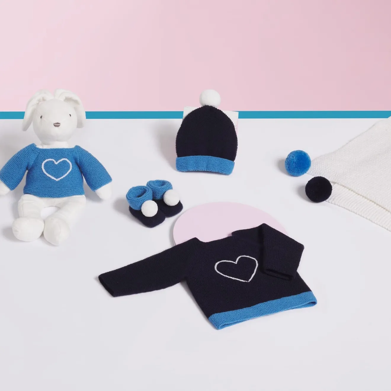 Pull, Sweat Et Cardigan-Jacadi Brassière Love Maille collection solidaire - MARINE/BLEU