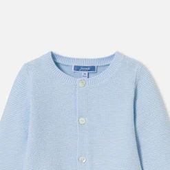 Pull, Sweat Et Cardigan-Jacadi Cardigan bébé en point mousse - BLEU PALE