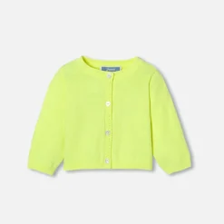 Pull, Sweat Et Cardigan-Jacadi Cardigan bébé fille en jersey - JAUNE FLUO