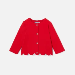 Pull, Sweat Et Cardigan-Jacadi Cardigan bébé fille en molleton - rouge ROUGE JACADI