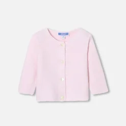 Pull, Sweat Et Cardigan-Jacadi Cardigan bébé fille en point mousse - rose pale ROSE PALE JACADI
