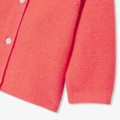 Pull, Sweat Et Cardigan-Jacadi Cardigan bébé fille en point mousse CORAIL FLUO