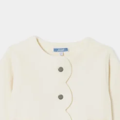 Pull, Sweat Et Cardigan-Jacadi Cardigan bébé fille en polaire BLANC DOUX JACADI